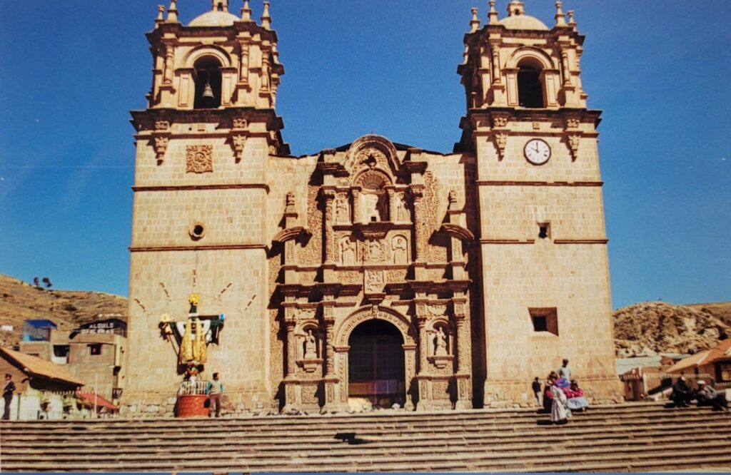 Puno cityscape with Lake Titicaca