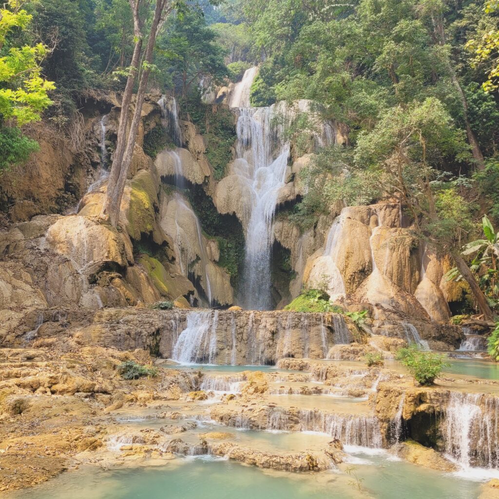 Swimming in Kuang Si Waterfalls